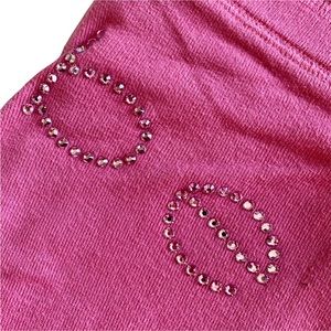 Bebe Logo Crystal track joggers sweatpants pants pink women XS S